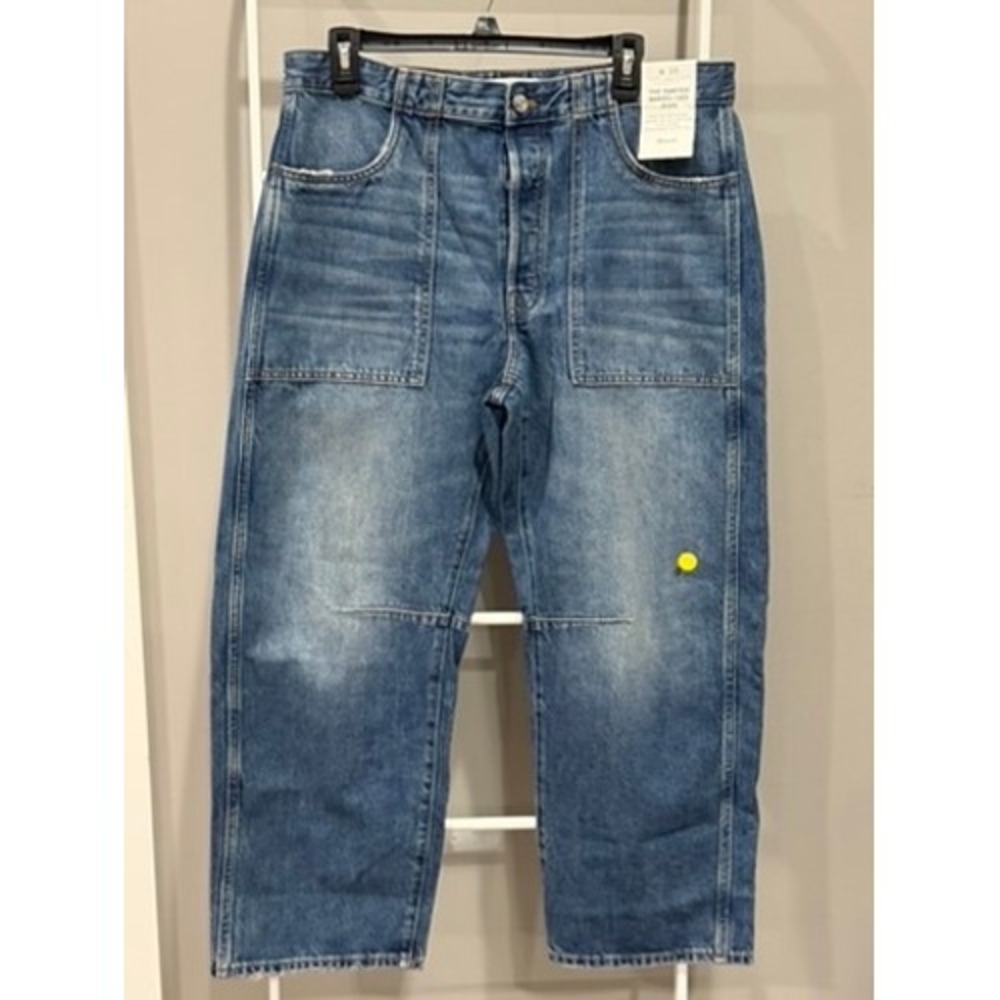 NWT Madewell The Darted Barrel-Leg Jean W30 Medium Wash Blue Denim NY066